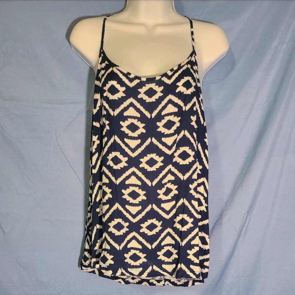 Navy and white strappy top
